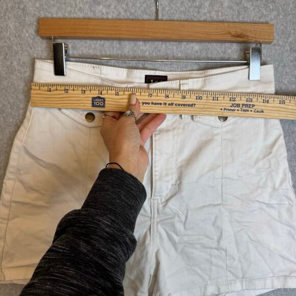 Vintage Lee High Rise White Jean Shorts Womens 28" Stretch Spring Break Summer - Picture 5 of 10